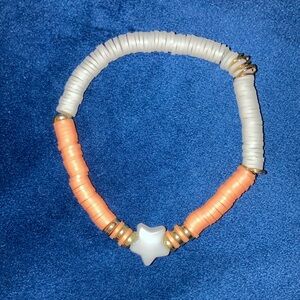Kids Star Bead Bracelet - Orange and White